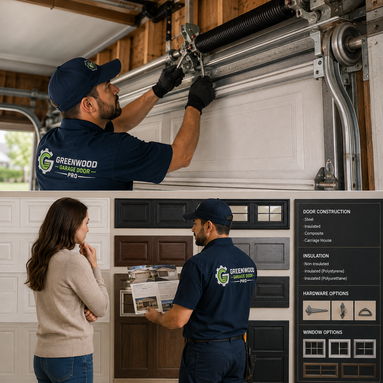 Modern garage door system Greenwood Indiana