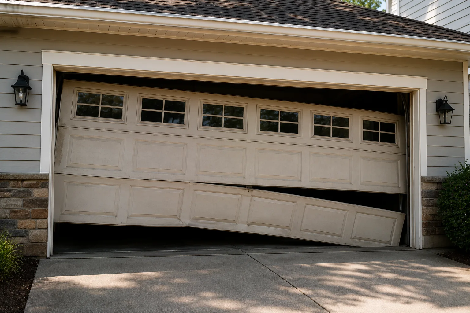 Garage door before service