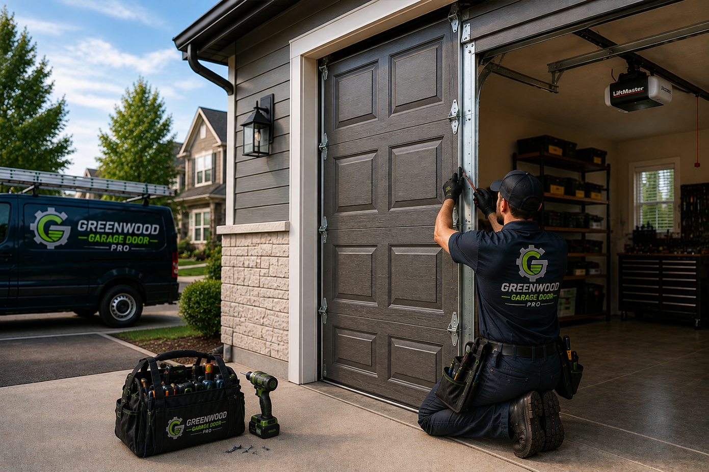 Garage door panels repair Greenwood IN