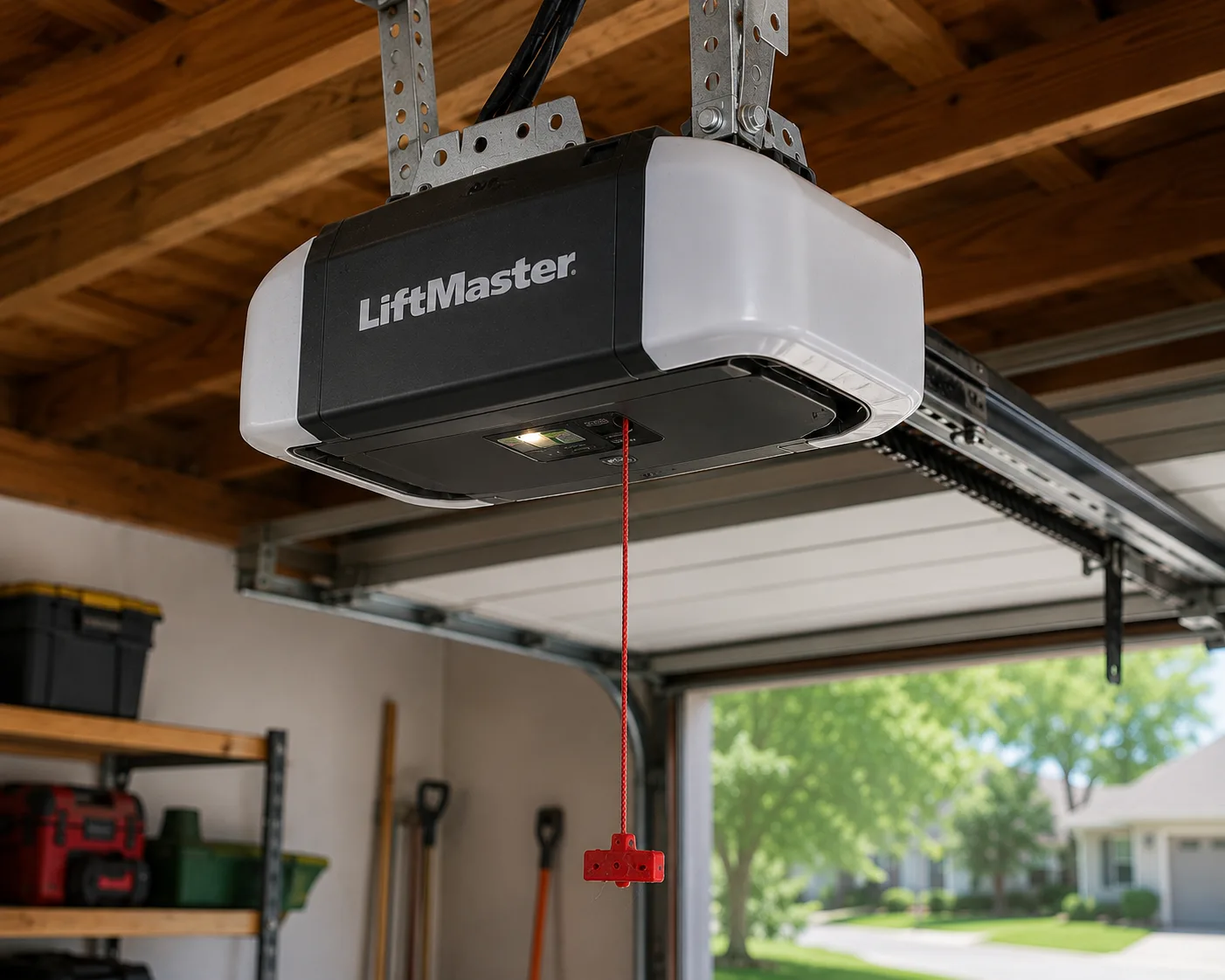 Modern garage door opener after service