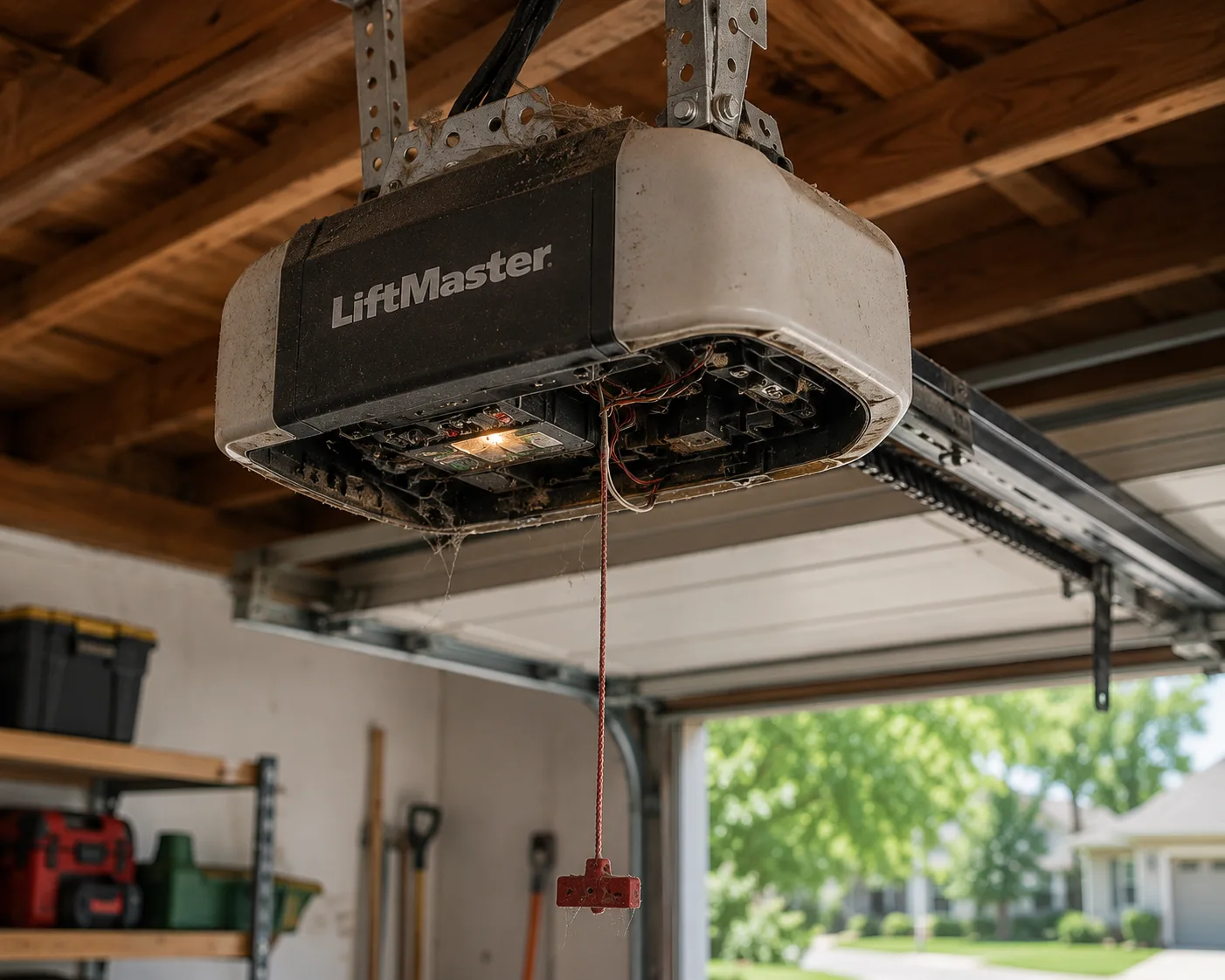 Garage door opener before repair