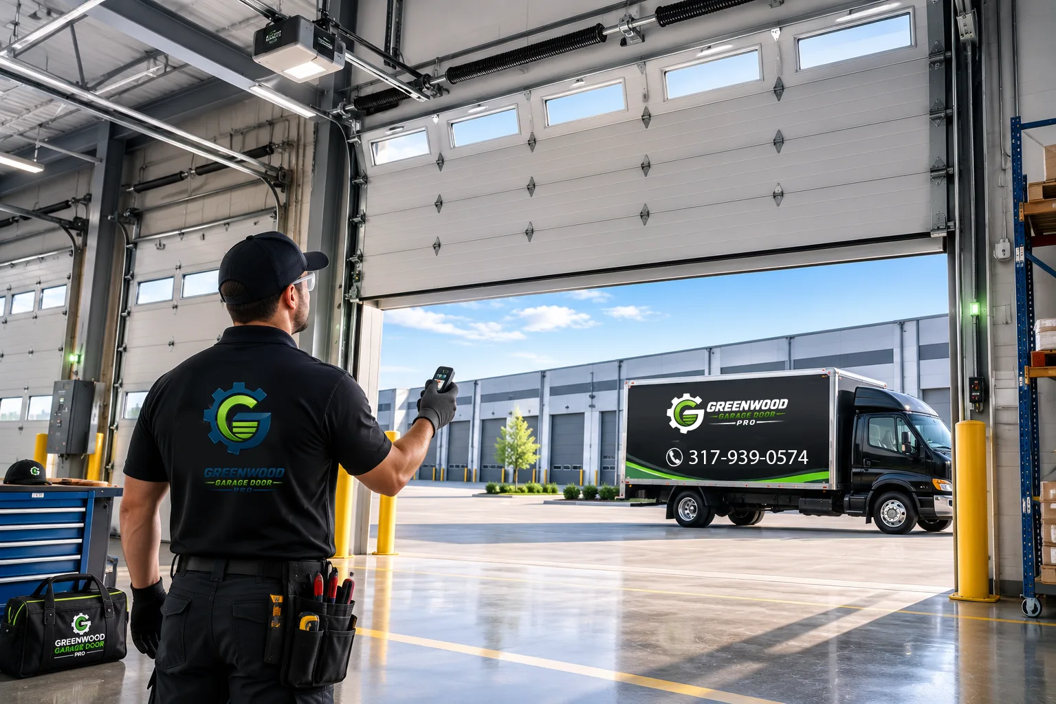Smooth commercial garage door opening