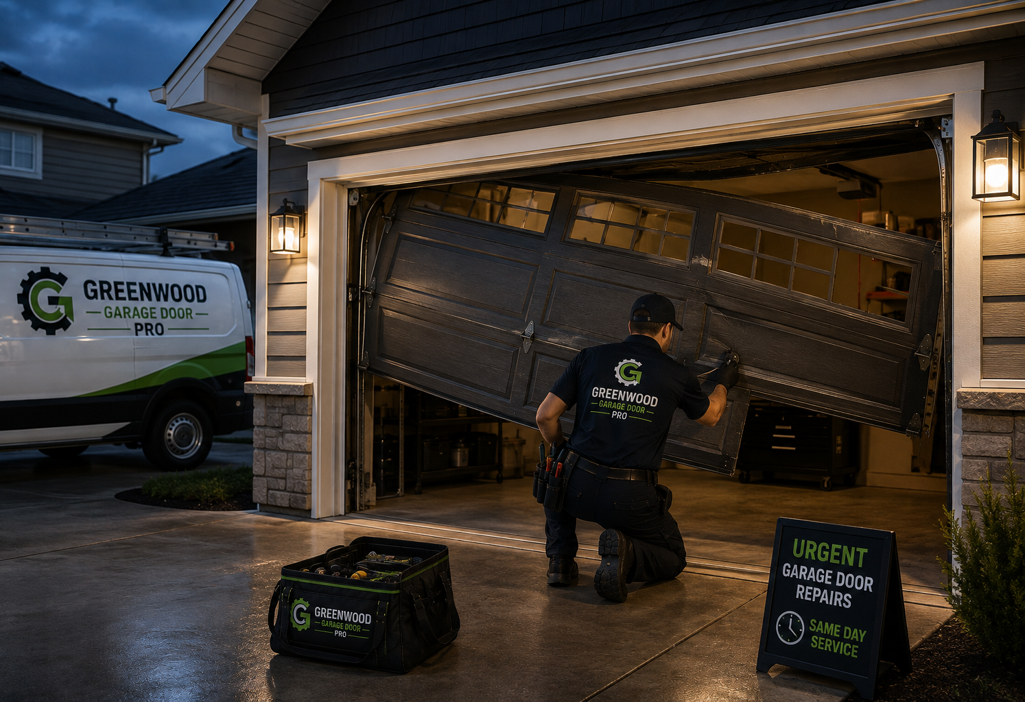 Urgent garage door service Greenwood IN