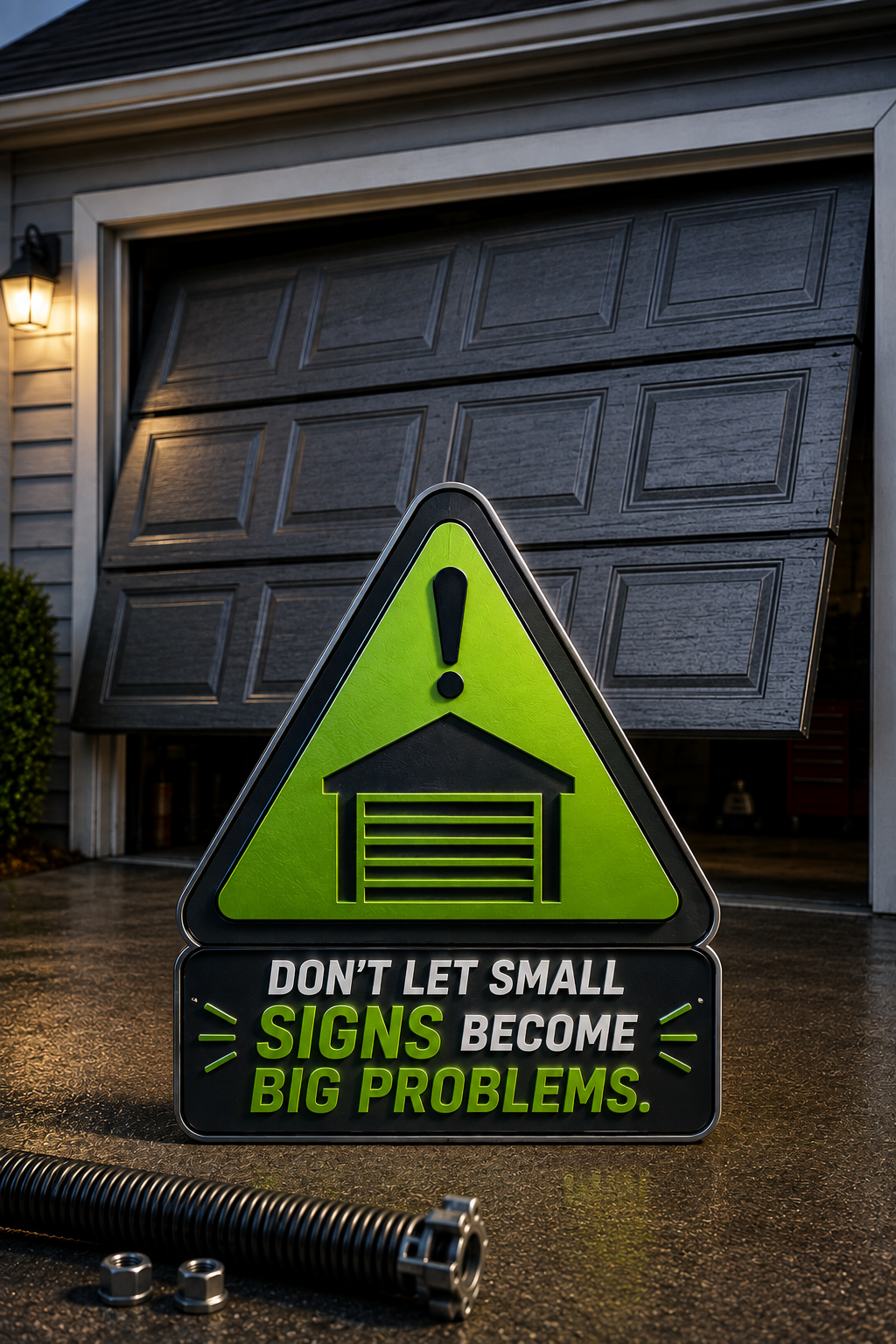 Garage door warning signs